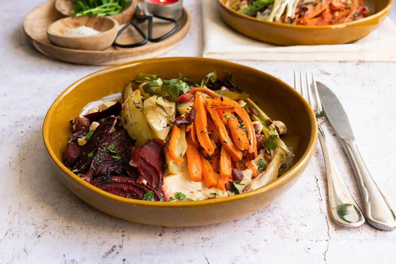 Légumes rôtis d’une recette Les Commis équilibrée